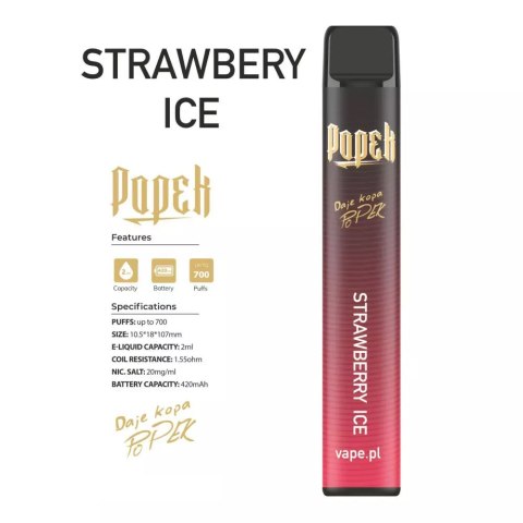 POPEK VAPE 700+ 20MG SALT - Strawberry Ice