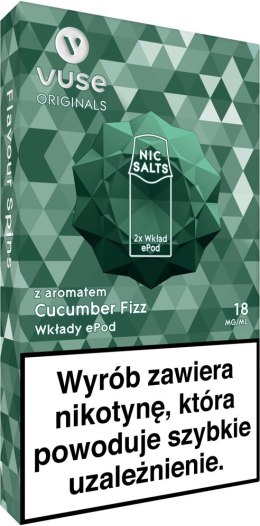 Wkłady do Vuse ePod z aromatem: Cucumber Fizz vPro 18mg/ml (2 szt.)