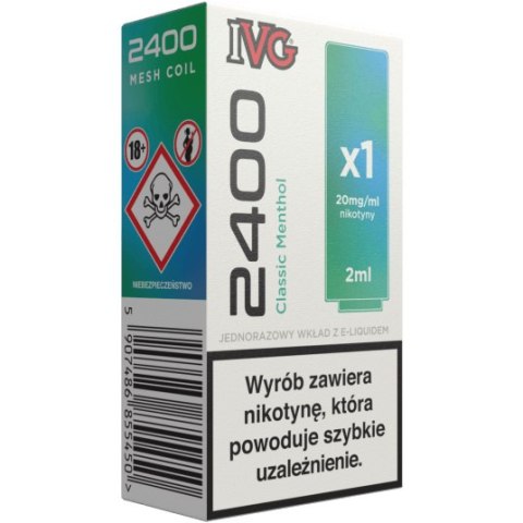 IVG 2400 Pod Classic Menthol 20mg 2ml