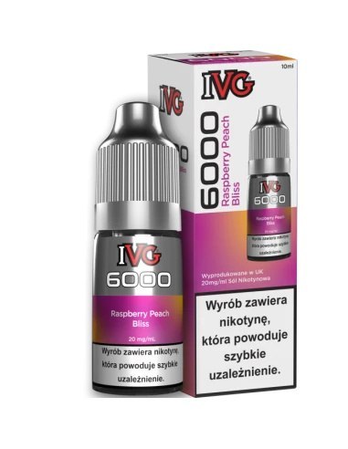 Liquid IVG 6000 Salt Raspberry Peach Bliss 20 mg 10 ml