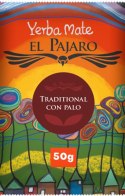 Yerba Mate El Pajaro Tradicional Con Palo 50g