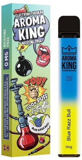 Aroma King Hookah 700+ 0mg - Blue Razz Bull