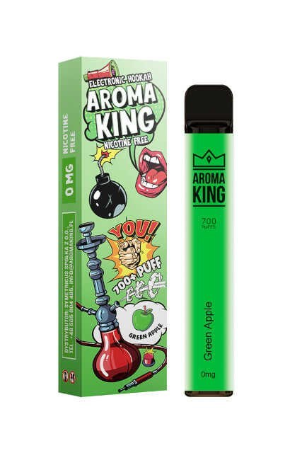 Aroma King Hookah 700+ 0mg - Green Apple