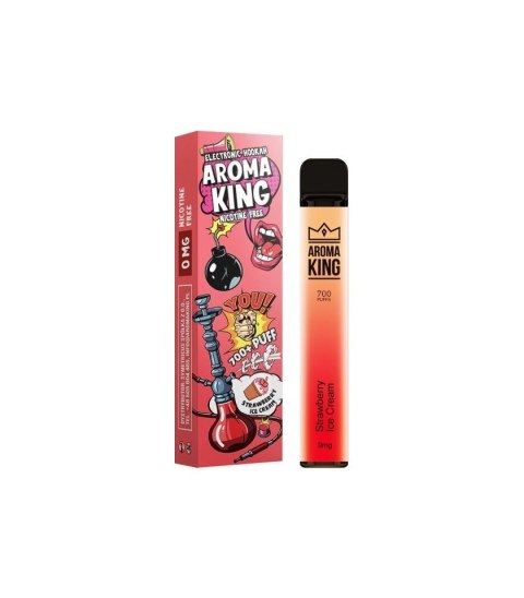 Aroma King Hookah 700+ 0mg - Strawberry Ice cream